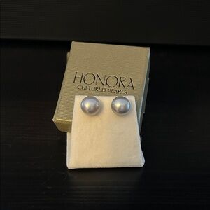 Honora Silver Pearl Stud Earrings